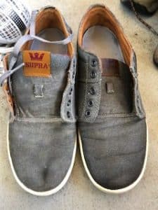 Canvas Shoes Before and After Waterproofing
