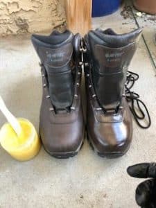 Leather Hiking Boots Before and After Waterproofing