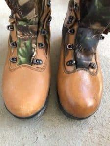 Leather Hunting Boots Before and After Waterproofing